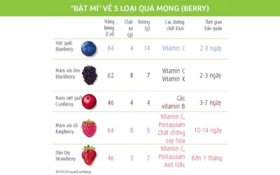 “Bật mí” về 5 loại quả mọng (Berry)